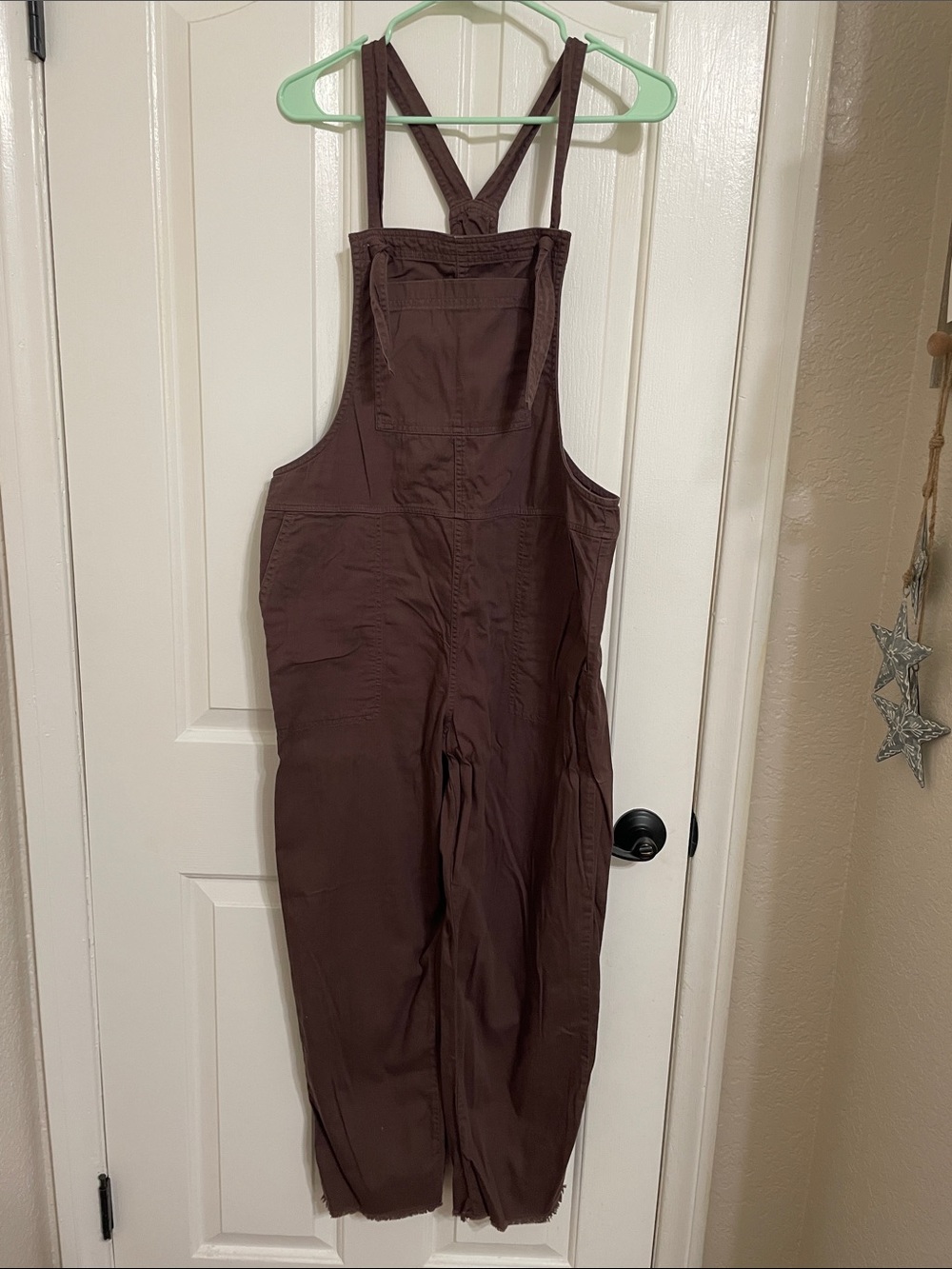 aerie Brown Cotton Bib Overalls Jumpsuit
